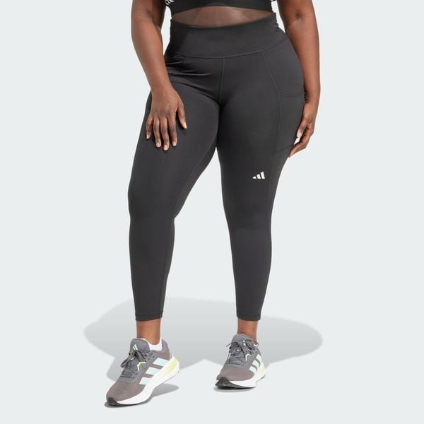 Legginsy Own the Run 7/8 (Plus Size). Czarne legginsy damskie Adidas, plus size, bez wzorów, z materiału. Za 279.00 zł.