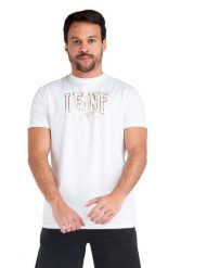 Męski t-shirt z krótkim rękawem i dużym logo Gold Edition. Czarne t-shirty męskie LEONE 1947 APPAREL, l, bez wzorów, z bawełny, bez kołnierzyka. Za 84.16 zł.