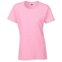 Damska Koszulka Z Grubej Bawełny. Białe t-shirty damskie Gildan, l, bez wzorów, z bawełny, bez kołnierzyka. Za 34.99 zł.