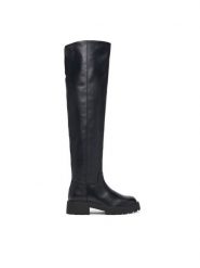 Calvin Klein Muszkieterki Chunky Otk Boot Nappa HW0HW03184 Czarny. Czarne kozaki damskie CALVIN KLEIN, ze skóry, bez obcasa, na płaskiej podeszwie. Za 1,099.00 zł.