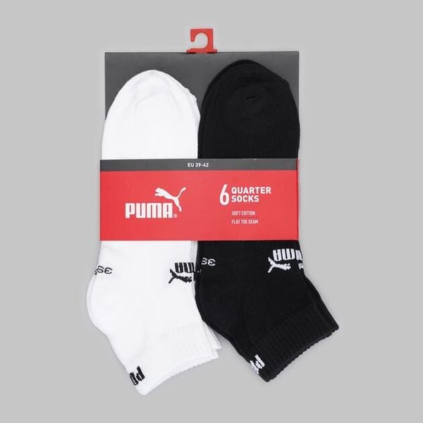 Puma Skarpety Elements Quarter 6-Pack 93875803. Białe skarpetki damskie Puma, bez wzorów. Za 79.99 zł.