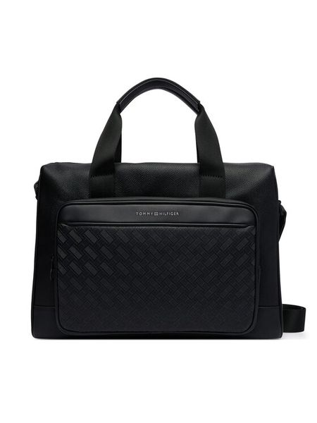 Tommy Hilfiger Torba na laptopa Th Modern Monogram Computer Bag AM0AM14729 Czarny. Czarne torby na laptopa damskie Tommy Hilfiger, ze skóry. Za 749.99 zł.