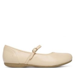 Półbuty Josef Seibel. Białe półbuty damskie Josef Seibel, bez wzorów, bez obcasa, na płaskiej podeszwie. Za 389.99 zł.