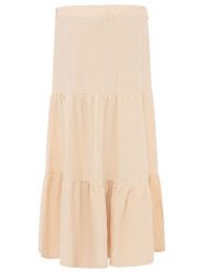 Zwillingsherz Muślinowa spódnica w kolorze beżowym rozmiar: S/M. Brązowe spódniczki damskie Zwillingsherz, m, bez wzorów, z bawełny, maxi. Za 104.99 zł.