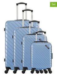BlueStar 4-częściowy zestaw "Cite" w kolorze błękitnym rozmiar: onesize. Niebieskie walizki Bluestar, bez wzorów, z materiału. Za 608.99 zł.