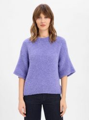 American vintage sweter z dzianiny z wełną i alpaką - Zolly Kobiety Wełna lila, XS/S. Swetry klasyczne damskie American vintage, s, z dzianiny, bez kołnierzyka. Za 379.95 zł.