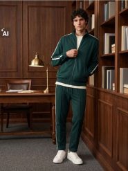 Rozpinana bluza sportowa z domieszką wiskozy - zielony. Zielone bluzy bez kaptura męskie Sinsay, l, z wiskozy. Za 59.99 zł.