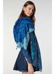 Lucky Bees Szal w kolorze niebiesko-turkusowym - 180 x 80 cm rozmiar: onesize. Niebieskie szaliki i kominy damskie Lucky Bees, bez wzorów, z bawełny. Za 118.01 zł.