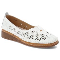 Białe Półbuty S.Barski Wygodne Wsuwane Obuwie Damskie. Białe półbuty damskie S.BARSKI, bez wzorów, ze skóry, eleganckie, bez obcasa. Za 189.00 zł.
