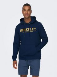 Only & Sons Bluza 22026331 Granatowy Regular Fit. Niebieskie bluzy bez kaptura męskie Only & Sons, l, z bawełny. Za 229.99 zł.