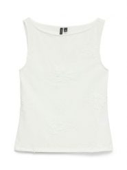 Vero Moda Top w kolorze białym rozmiar: XL. Białe topy damskie Vero Moda, xl, bez wzorów, bez kołnierzyka. Za 93.51 zł.
