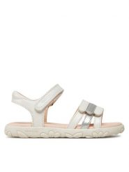 Geox Sandały J Sandal Haiti Girl J458ZD 000NF C0459 S Biały. Białe sandały dziewczęce Geox, ze skóry, bez zapięcia. Za 229.99 zł.
