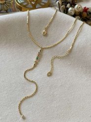 Luseera Pozłacany naszyjnik z kryształami - dł. 45 cm rozmiar: onesize. Żółte naszyjniki damskie Luseera, pozłacane. Za 43.99 zł.