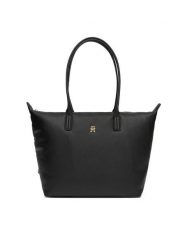 Tommy Hilfiger Torebka Popette Soft AW0AW17705 Czarny. Czarne torebki klasyczne damskie Tommy Hilfiger, bez wzorów, ze skóry, bez dodatków. Za 559.99 zł.