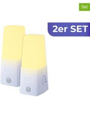 Wenko Lampki nocne LED (2 szt.) w kolorze białym - wys. 12,5 cm rozmiar: onesize. Białe koszule nocne damskie WENKO, bez wzorów, z materiału. Za 74.63 zł.
