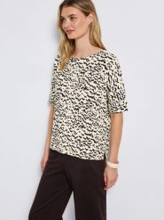 Street One Koszulka Kobiety Dżersej beżowy|brązowy|czarny, 40. Brązowe t-shirty damskie Street One, bez wzorów, z bawełny, bez kołnierzyka. Za 139.95 zł.