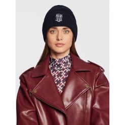 Czapka Tommy Hilfiger. Niebieskie czapki zimowe damskie Tommy Hilfiger. Za 249.99 zł.