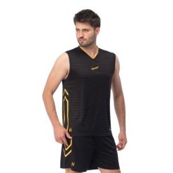 Męska Koszulka Piłkarska Bez Rękawów Dunkey II. Czarne t-shirty sportowe męskie Huari, l, z materiału, bez ramiączek, do piłki nożnej. Za 82.20 zł.