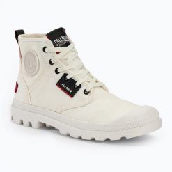 Trampki Palladium Pampa Hi Patch. Białe trampki i tenisówki damskie Palladium, bez wzorów. Za 289.99 zł.