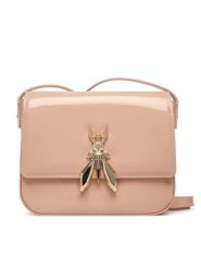 Patrizia Pepe Torebka 8B0303 L125 Beżowy. Brązowe listonoszki damskie Patrizia Pepe, bez wzorów, z lakierowanej skóry, lakierowane, bez dodatków. Za 1,129.00 zł.