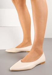 Beżowe Balerinki Vices Ozdobione Migdałowym Noskiem Neoranea. Brązowe baleriny damskie Renee, bez wzorów, z jeansu, bez obcasa. Za 44.99 zł.