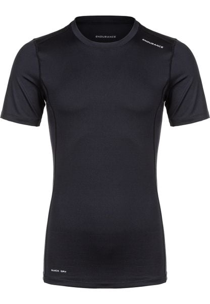 T-shirt z krótkim rękawem Endurance Power. Czarne t-shirty męskie Endurance, l, bez wzorów, z elastanu, bez kołnierzyka. Za 146.50 zł.
