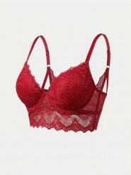 Biustonosz push-up z koronką - czerwony. Czerwone biustonosze Sinsay, bez wzorów, z koronki. Za 22.99 zł.