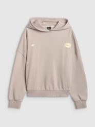 4F Bluza dresowa oversize z kapturem damska - szara S. Szare bluzy sportowe damskie 4f, s, bez wzorów, z dresówki, bez ramiączek, z kapturem. Za 179.99 zł.