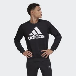 Bluza Essentials Big Logo Rozmiar S Czarny - GK9074. Białe bluzy bez kaptura męskie Adidas, bez wzorów, z bawełny, sportowe, bez kołnierzyka, bez ramiączek. Za 199.00 zł.