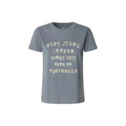 Koszulka damska Pepe Jeans Beth. Niebieskie t-shirty damskie Pepe Jeans, l, bez wzorów, z jeansu, bez kołnierzyka. Za 106.50 zł.