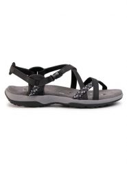 Skechers Sandały Reggae Slim 40955/BLK Czarny. Czarne sandały damskie Skechers, bez wzorów, ze skóry, bez obcasa, na płaskiej podeszwie. Za 199.99 zł.