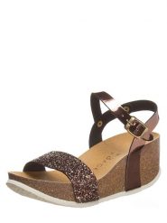 BACKSUN Sandały "Valence" w kolorze brązowym na koturnie rozmiar: 37. Brązowe sandały damskie Backsun, bez wzorów, z materiału, bez obcasa, na koturnie. Za 100.99 zł.