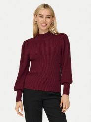 ONLY Sweter Katia 15232494 Bordowy Regular Fit. Czerwone swetry klasyczne damskie Only, l, z syntetyku, bez kołnierzyka. Za 139.99 zł.