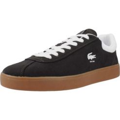 Tenisówki Lacoste Model Baseshot Kolor Czarny. Czarne trampki i tenisówki męskie Lacoste, bez wzorów, ze skóry, bez zapięcia. Za 455.20 zł.