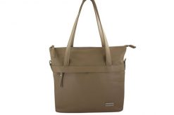 Shopperka skórzana BARBERINI'S Beżowa 996-2. Brązowe shopper bag damskie Barberinis, bez wzorów, ze skóry, na ramię, małe, zamszowe, bez dodatków. Za 339.99 zł.