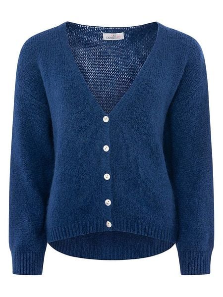 Zwillingsherz Kardigan "Uni" w kolorze granatowym rozmiar: onesize. Niebieskie kardigany damskie Zwillingsherz, bez wzorów. Za 184.95 zł.