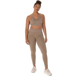 Biustonosz dla kobiet Asics Nagino Flex. Brązowe biustonosze sportowe damskie Asics, bez wzorów. Za 306.00 zł.