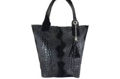 Worek skórzany BARBERINI'S czarny 375/7-1. Czarne shopper bag damskie Barberinis, bez wzorów, ze skóry, zamszowe, bez dodatków. Za 219.99 zł.