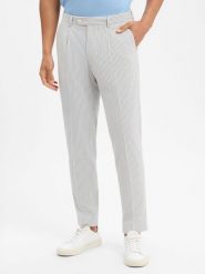 Finshley & Harding London spodnie garniturowe - Hudson Mężczyźni Slim Fit Sztuczne włókno niebieski|biały, 94. Białe spodnie wizytowe męskie Finshley & Harding London, z włókna. Za 139.95 zł.
