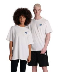 Koszulka T-shirt sportowy bawełniany unisex krótki rękaw Arena Graphics. Białe topy sportowe damskie Arena, l, bez wzorów, z bawełny, bez ramiączek. Za 111.98 zł.