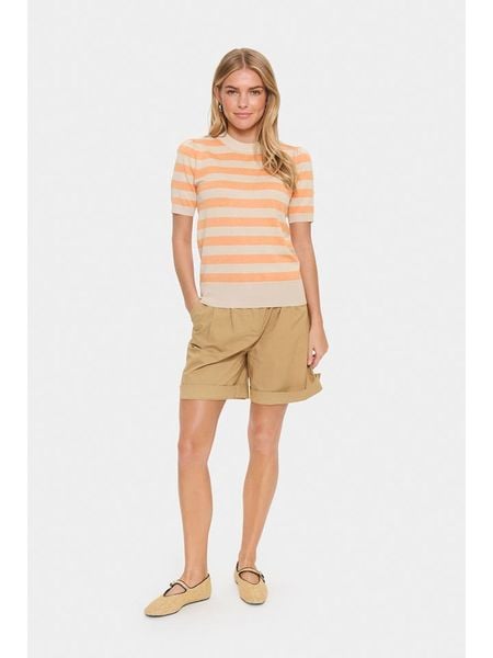 SAINT TROPEZ Sweter w kolorze beżowo-pomarańczowym rozmiar: L. Brązowe swetry klasyczne damskie Saint Tropez, l, z wiskozy, bez kołnierzyka. Za 78.99 zł.