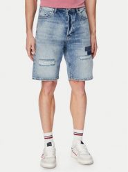 Tommy Jeans Szorty jeansowe Otis DM0DM23065 Niebieski jasny Regular Fit. Niebieskie szorty męskie Tommy Jeans, z bawełny, bez kołnierzyka. Za 449.99 zł.