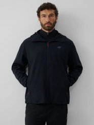 Kurtka softshell wiatroodporna męska 4F. Czarne kurtki softshell damskie 4f, m, bez wzorów, z elastanu, bez kaptura. Za 299.99 zł.