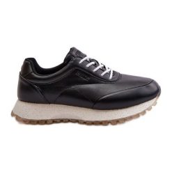 Damskie Sneakersy Buty Sportowe Z Eko Skóry Big Star OO274024 Hi-Poly System Czarne. Czarne buty sportowe na co dzień damskie bez wzorów, ze skóry ekologicznej. Za 284.44 zł.