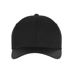 Czapka Z Daszkiem Carbon. Czarne czapki z daszkiem damskie FLEXFIT, bez wzorów, z elastanu. Za 84.99 zł.