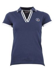 Peak Mountain Koszulka polo w kolorze granatowym rozmiar: M. Niebieskie bluzki damskie Peak Mountain, m, bez wzorów, bez kołnierzyka, bez ramiączek. Za 100.99 zł.
