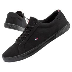 Buty trampki męskie Tommy Hilfiger [005960GJ]. Czarne trampki i tenisówki męskie Tommy Hilfiger, bez wzorów, bez zapięcia. Za 239.00 zł.