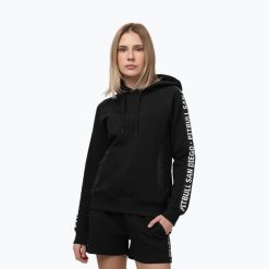 Bluza damska Pitbull Explory Tape Hooded. Czarne bluzy z kapturem damskie PITBULL, l, z bawełny. Za 229.99 zł.