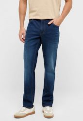 Męskie Spodnie jeansowe Mustang Style Washington Straight Denim Blue 1017439 5000 802. Niebieskie spodnie materiałowe męskie Mustang, bez wzorów, z denimu. Za 219.99 zł.