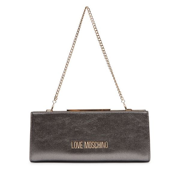 Torebka LOVE MOSCHINO. Szare torebki wieczorowe Love Moschino, bez wzorów, wizytowe, bez kołnierzyka, bez ramiączek. Za 859.99 zł.